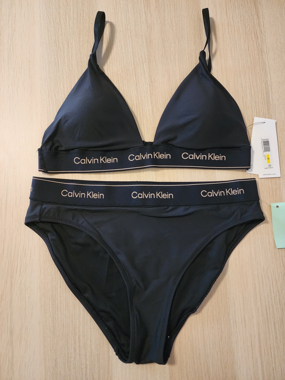 Calvin Klein NWT Logo Bikini Swim Set Black Size M